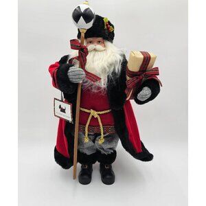 Williamstown Home Santa Claus Figurine In Festive Red & Black Holiday Decor Xmas